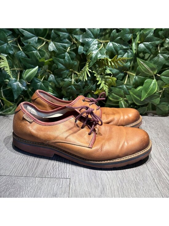 Pikolinos Oxford Shoe Men 43 Glasgow Brown Leather Lace Up Plain Toe Lightweight